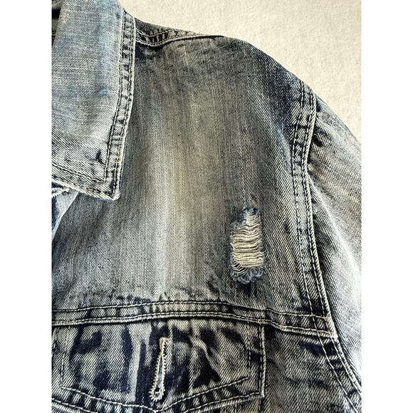 Vintage Southpole Distressed Light Wash Denim Jacket Large Y2K 90s Streetwear - Picture 5 of 11
